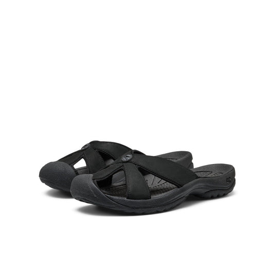 Women's Bali Leather Slide Sandal Black/Black