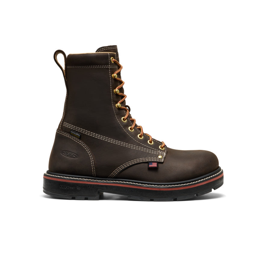 Men's Liberty 8" Waterproof 90° Heel Boot (Carbon Toe) Coffee Bean/Black