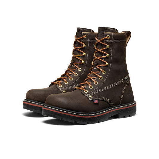 Men's Liberty 8" Waterproof 90° Heel Boot (Carbon Toe) Coffee Bean/Black