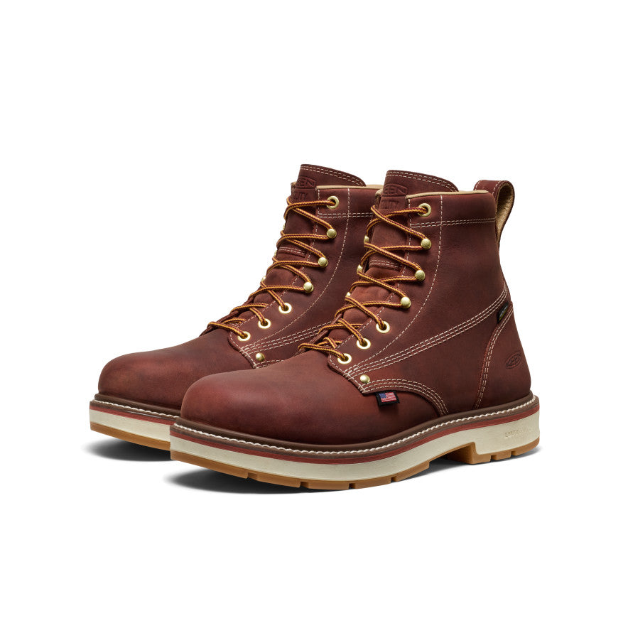 Men's Liberty 6" Waterproof 90° Heel Boot (Soft Toe) Bombay Brown/Gum