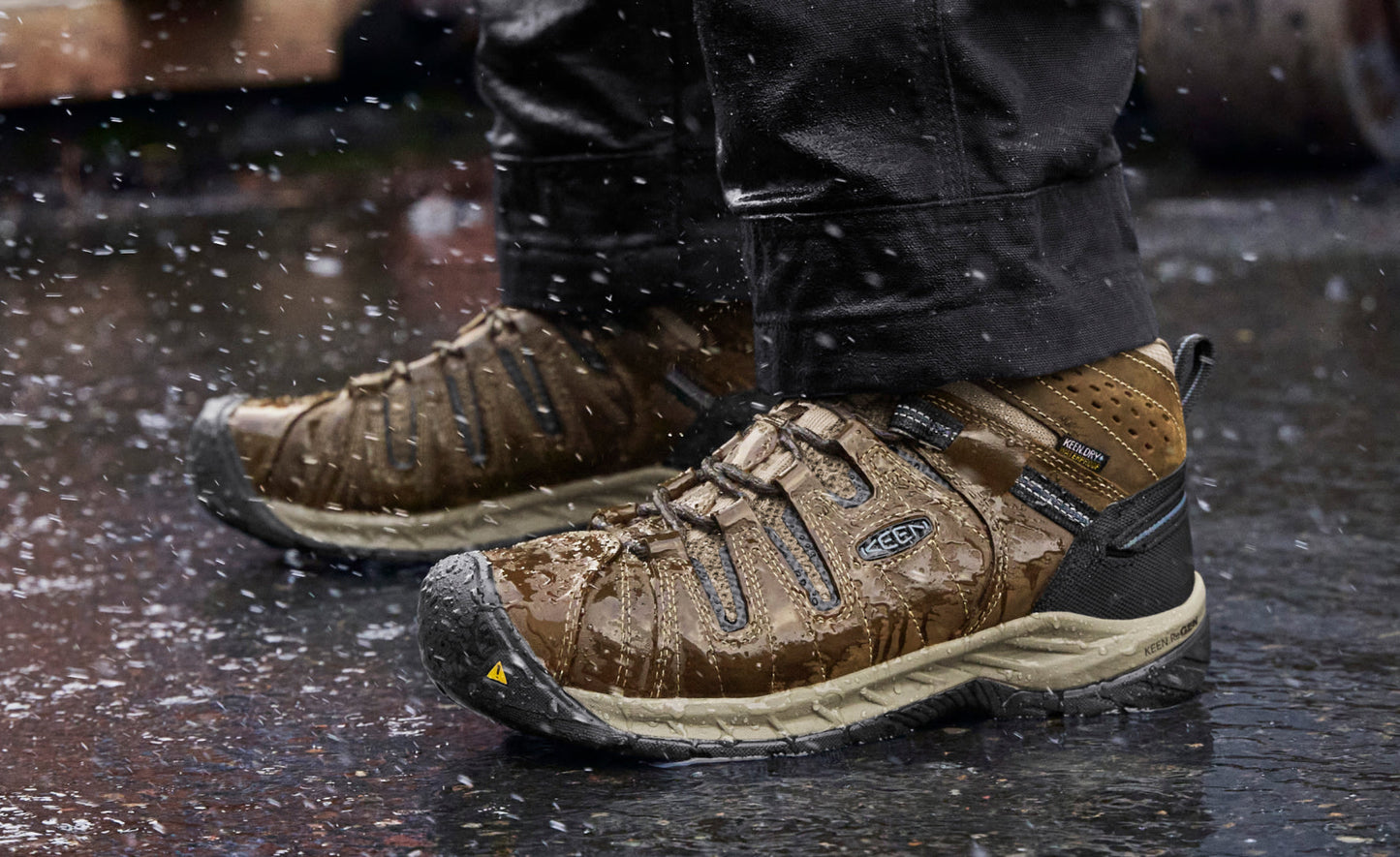 Men's Flint II Waterproof Boot (Steel Toe) Cascade Brown/Orion Blue