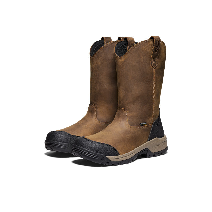 Men's Evanston Pull-On Waterproof Boot (Soft Toe) Bison/Black