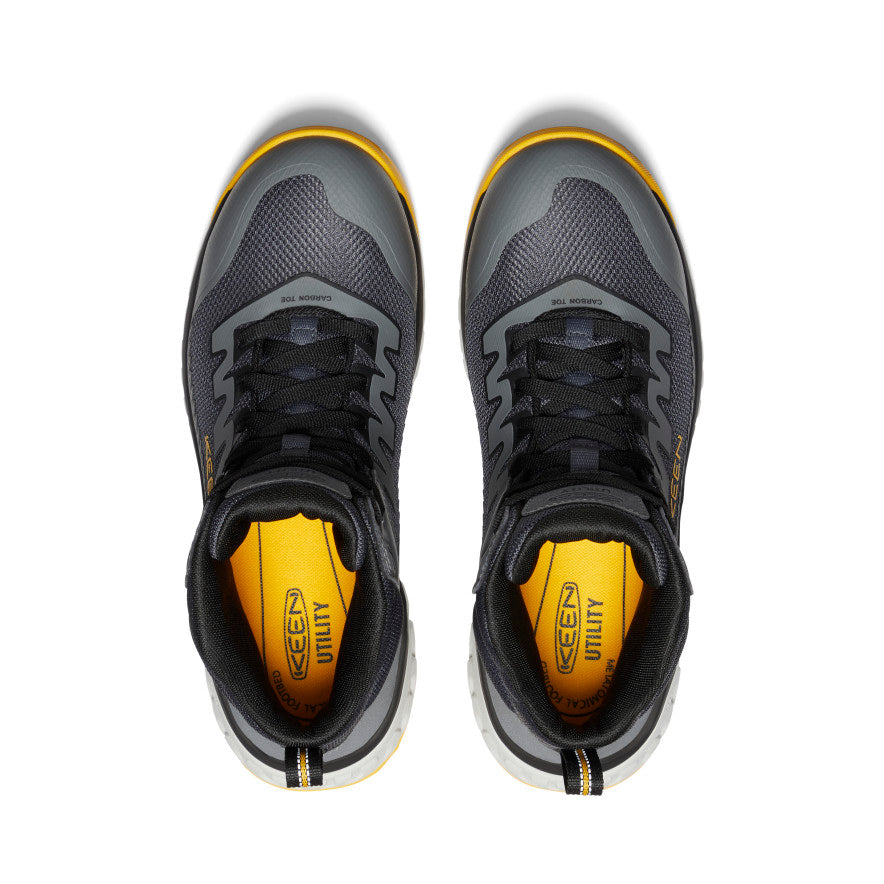 Men's Arvada Mid Work Sneaker (Carbon Toe) Black/Keen Yellow