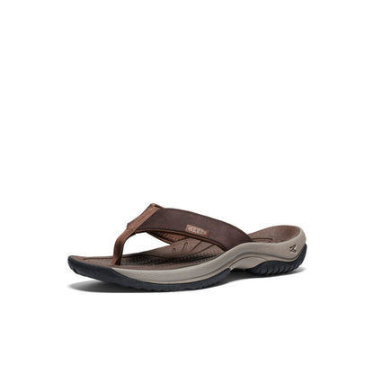 Men's Kona Leather Flip-Flop Java/Dark Earth