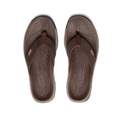 Men's Kona Leather Flip-Flop Java/Dark Earth