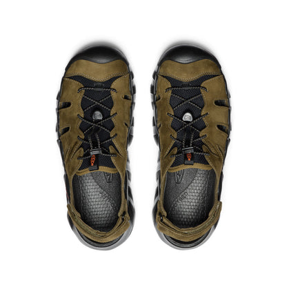 Men's Hyperport Fisherman Leather Sandal Dark Olive/Black