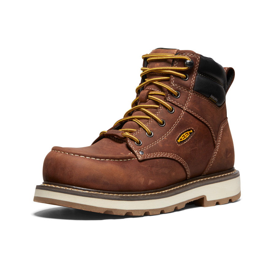 Men's Cincinnati 6" Waterproof 90° Heel Boot (Carbon Toe) Tuscan Red/Sandshell