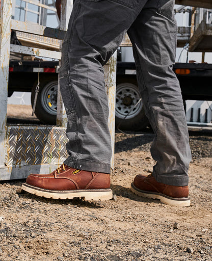 Men's Cincinnati 6" Waterproof 90° Heel Boot (Carbon Toe) Tuscan Red/Sandshell