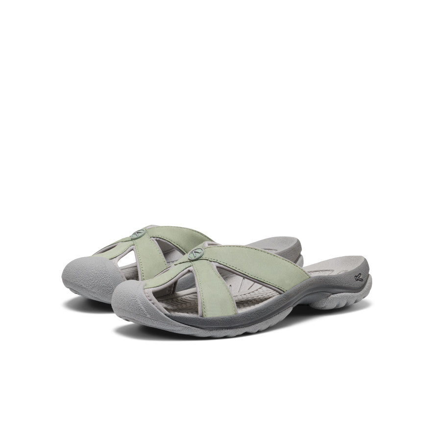 Women's Bali Leather Slide Sandal Lily Pad/Steel Grey
