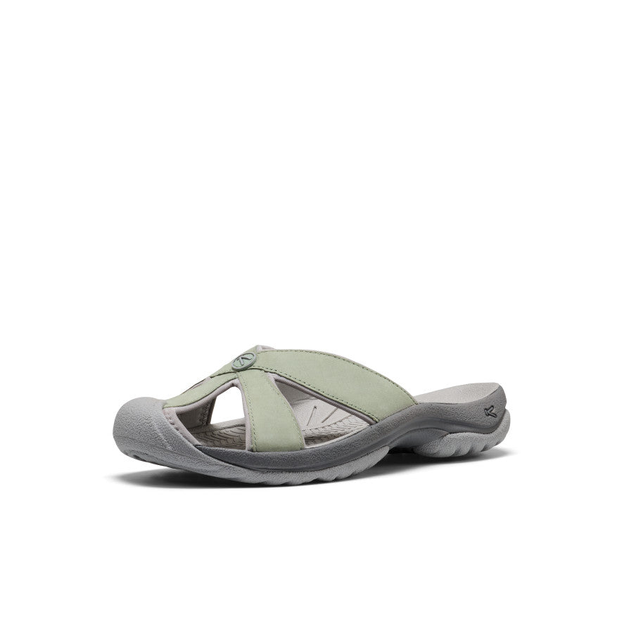 Women's Bali Leather Slide Sandal Lily Pad/Steel Grey