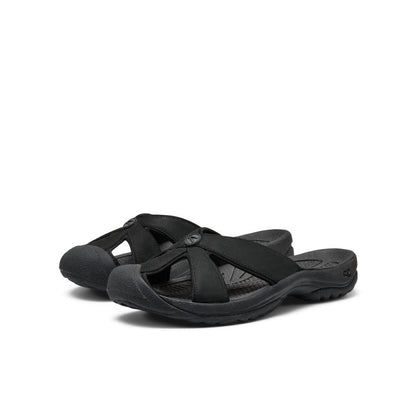 Women's Bali Leather Slide Sandal Black/Black