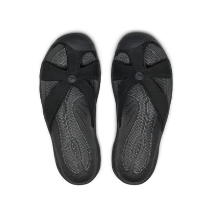 Women's Bali Leather Slide Sandal Black/Black